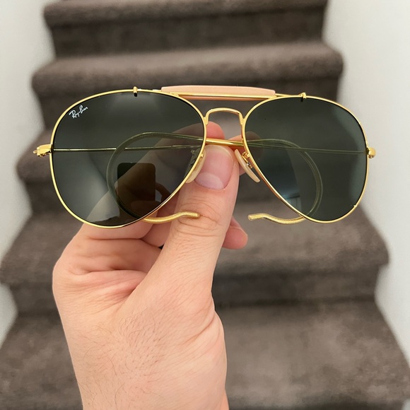 NEW Ray-Ban Outdoorsman Gold Frame Green Classic G-15 RB3030 58mm ADJUSTABLE - Picture 4 of 6